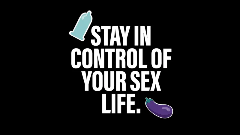 stay in control of your sex life typographic layout
