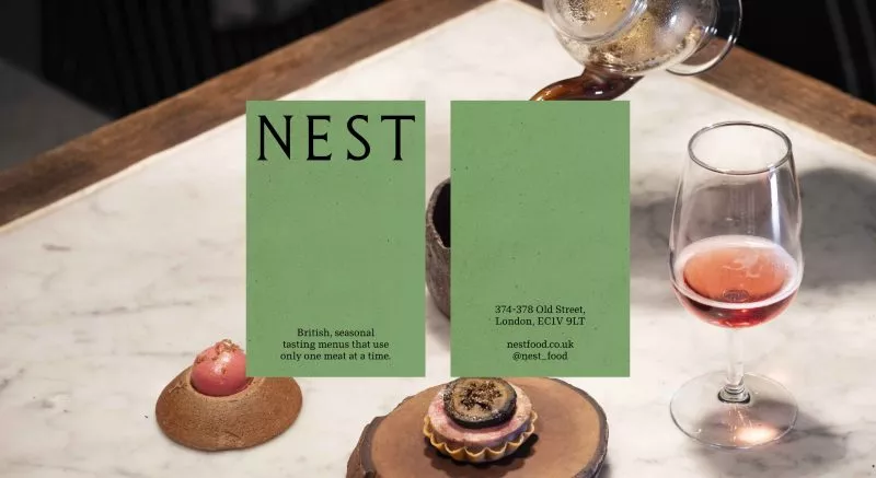 Nest Business cards on dish