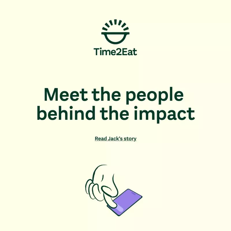 Visual with large writing saying : Meet the people behind the impact